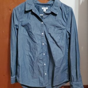 Blue on blue striped button down shirt